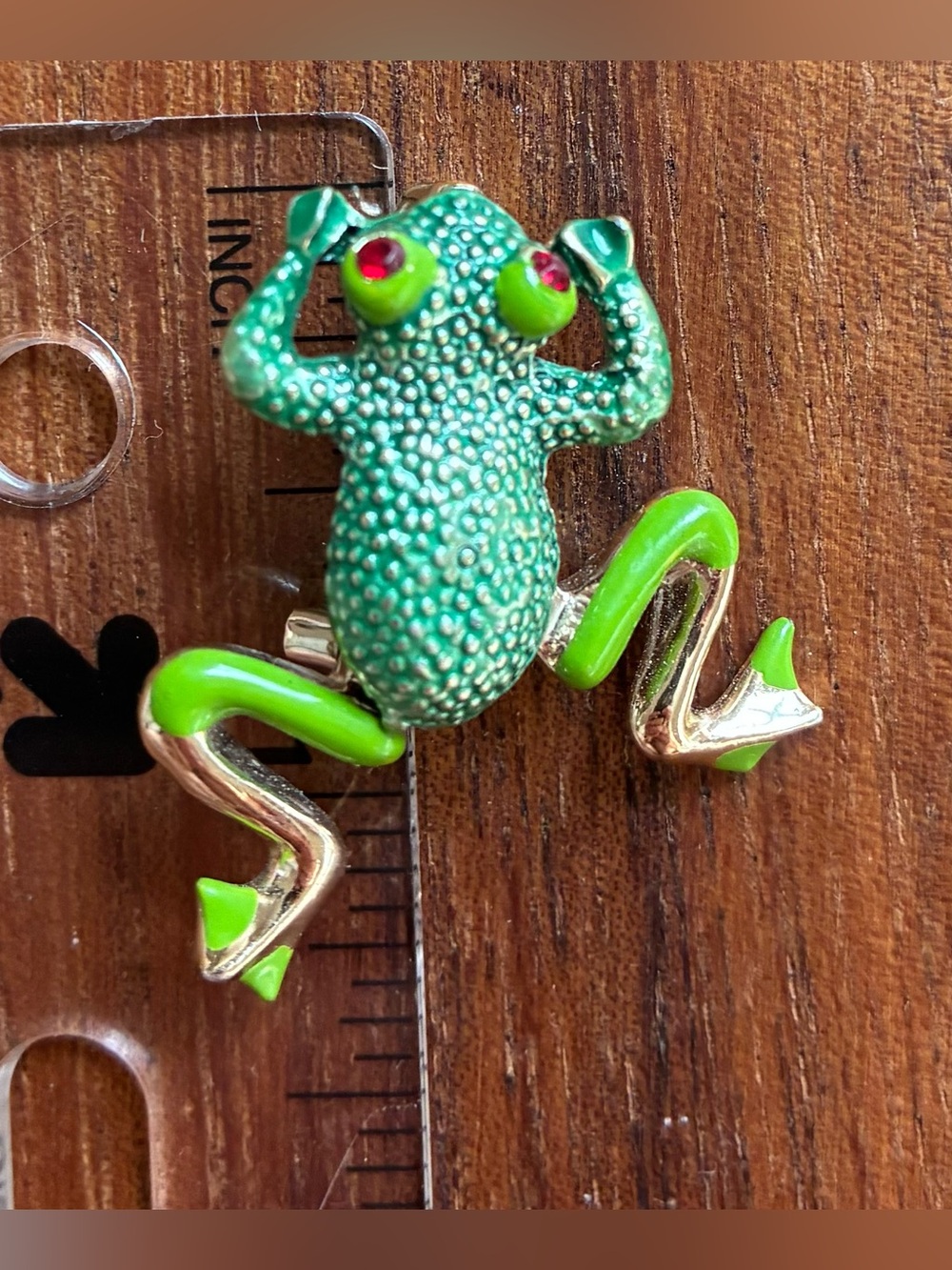 Lot of 5 VTG Frog Reptile Brooch Gold Tone Green Rhinestone Liz Claiborne - Picture 2 of 11